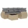 Sofa Sofos komplektas su pagalvėlėmis, 5 dalių, smėlio, poliratanas