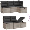 Sofa Sofos komplektas su pagalvėlėmis, 5 dalių, pilkas, poliratanas