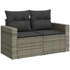 Lauko baldų komplektas Sofos komplektas su pagalvėlėmis, 5 dalių, pilkas, poliratanas