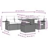Lauko baldų komplektas Sofos komplektas su pagalvėlėmis, 6 dalių, rudas, poliratanas
