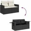 Sofa Sofos komplektas su pagalvėlėmis, 6 dalių, juodas, poliratanas