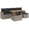 Lauko baldų komplektas Sofos komplektas su pagalvėlėmis, 6 dalių, pilkas, poliratanas
