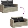 Sofa Sofos komplektas su pagalvėlėmis, 6 dalių, pilkas, poliratanas