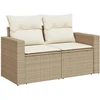 Lauko baldų komplektas Sofos komplektas su pagalvėlėmis, 6 dalių, smėlio, poliratanas