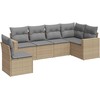 Sofa Sofos komplektas su pagalvėlėmis, 6 dalių, smėlio, poliratanas