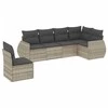 Sofa Sofos komplektas su pagalvėlėmis, 6 dalių, pilkas, poliratanas