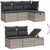 Sofa Sofos komplektas su pagalvėlėmis, 6 dalių, pilkas, poliratanas