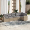 Sofa Sofos komplektas su pagalvėlėmis, 6 dalių, smėlio, poliratanas