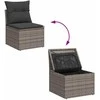 Lauko baldų komplektas Sofos komplektas su pagalvėlėmis, 6 dalių, pilkas, poliratanas
