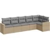 Sofa Sofos komplektas su pagalvėlėmis, 6 dalių, smėlio, poliratanas