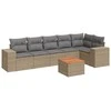 Sofa Sofos komplektas su pagalvėlėmis, 7 dalių, smėlio, poliratanas