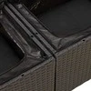 Sofa Sofos komplektas su pagalvėlėmis, 7 dalių, juodas, poliratanas