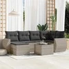 Sofa Sofos komplektas su pagalvėlėmis, 7 dalių, pilkas, poliratanas
