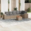 Sofa Sofos komplektas su pagalvėlėmis, 7 dalių, smėlio, poliratanas