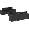 Sofa Sofos komplektas su pagalvėlėmis, 7 dalių, juodas, poliratanas