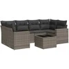 Sofos komplektas su pagalvėlėmis, 7 dalių, pilkas, poliratanas