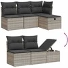 Sofa Sofos komplektas su pagalvėlėmis, 7 dalių, pilkas, poliratanas