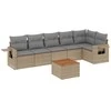 Sofa Sofos komplektas su pagalvėlėmis, 7 dalių, smėlio, poliratanas
