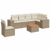 Sofa Sofos komplektas su pagalvėlėmis, 7 dalių, smėlio, poliratanas