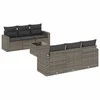 Sofa Sofos komplektas su pagalvėlėmis, 7 dalių, pilkas, poliratanas