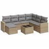 Sofa Sofos komplektas su pagalvėlėmis, 8 dalių, smėlio, poliratanas