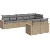 Sofa Sofos komplektas su pagalvėlėmis, 8 dalių, smėlio, poliratanas