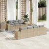 Sofa Sofos komplektas su pagalvėlėmis, 8 dalių, smėlio, poliratanas