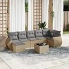 Sofa Sofos komplektas su pagalvėlėmis, 8 dalių, smėlio, poliratanas