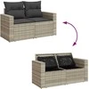 Sofa Sofos komplektas su pagalvėlėmis, 9 dalių, pilkas, poliratanas