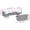 Sofa Sofos komplektas su pagalvėlėmis, 9 dalių, pilkas, poliratanas