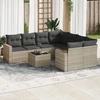 Sofa Sofos komplektas su pagalvėlėmis, 9 dalių, pilkas, poliratanas