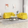 Sofa Sofos komplektas su pagalvėmis, 2 dalių, geltonas, audinys