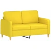 Sofa Sofos komplektas su pagalvėmis, 2 dalių, geltonas, audinys