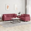 Sofa Sofos komplektas su pagalvėmis, 2 dalių, vyno, audinys