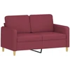 Sofa Sofos komplektas su pagalvėmis, 2 dalių, vyno, audinys