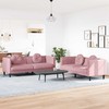 Sofa Sofos komplektas su pagalvėmis, 2 dalių, rožinis, aksomas