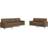 Sofa Sofos komplektas su pagalvėmis, 2 dalių, rudas, audinys
