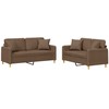 Sofa Sofos komplektas su pagalvėmis, 2 dalių, rudas, audinys
