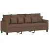 Sofa Sofos komplektas su pagalvėmis, 3 dalių, rudas, audinys