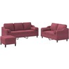 Sofa Sofos komplektas su pagalvėmis, 3 dalių, vyno, audinys