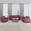 Sofa Sofos komplektas su pagalvėmis, 3 dalių, vyno, audinys