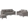 Sofa Sofos komplektas su pagalvėmis, 3 dalių, taupe, audinys