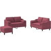 Sofa Sofos komplektas su pagalvėmis, 3 dalių, vyno, audinys