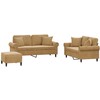 Sofa Sofos komplektas su pagalvėmis, 3 dalių, rudas, aksomas