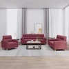 Sofa Sofos komplektas su pagalvėmis, 3 dalių, vyno, audinys