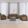 Sofa Sofos komplektas su pagalvėmis, 3 dalių, rudas, audinys