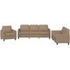 Sofa Sofos komplektas su pagalvėmis, 3 dalių, kapučino, dirbtinė oda