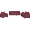 Sofa Sofos komplektas su pagalvėmis, 3 dalių, vyno, audinys