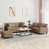 Sofa Sofos komplektas su pagalvėmis, 3 dalių, kapučino, dirbtinė oda
