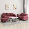 Sofa Sofos komplektas su pagalvėmis, 3 dalių, vyno, audinys